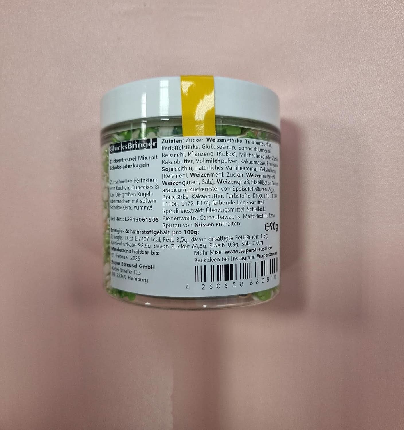 Super Streusel, Portafortuna, Granelli di zucchero verde, Granelli da 90 grammi Naty Shop