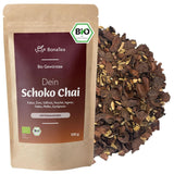 Tè speziato BIO Schoko Chai senza zucchero, con baccelli di cacao, cannella, liquirizia e altre spezie aromatiche Chai, 100 g