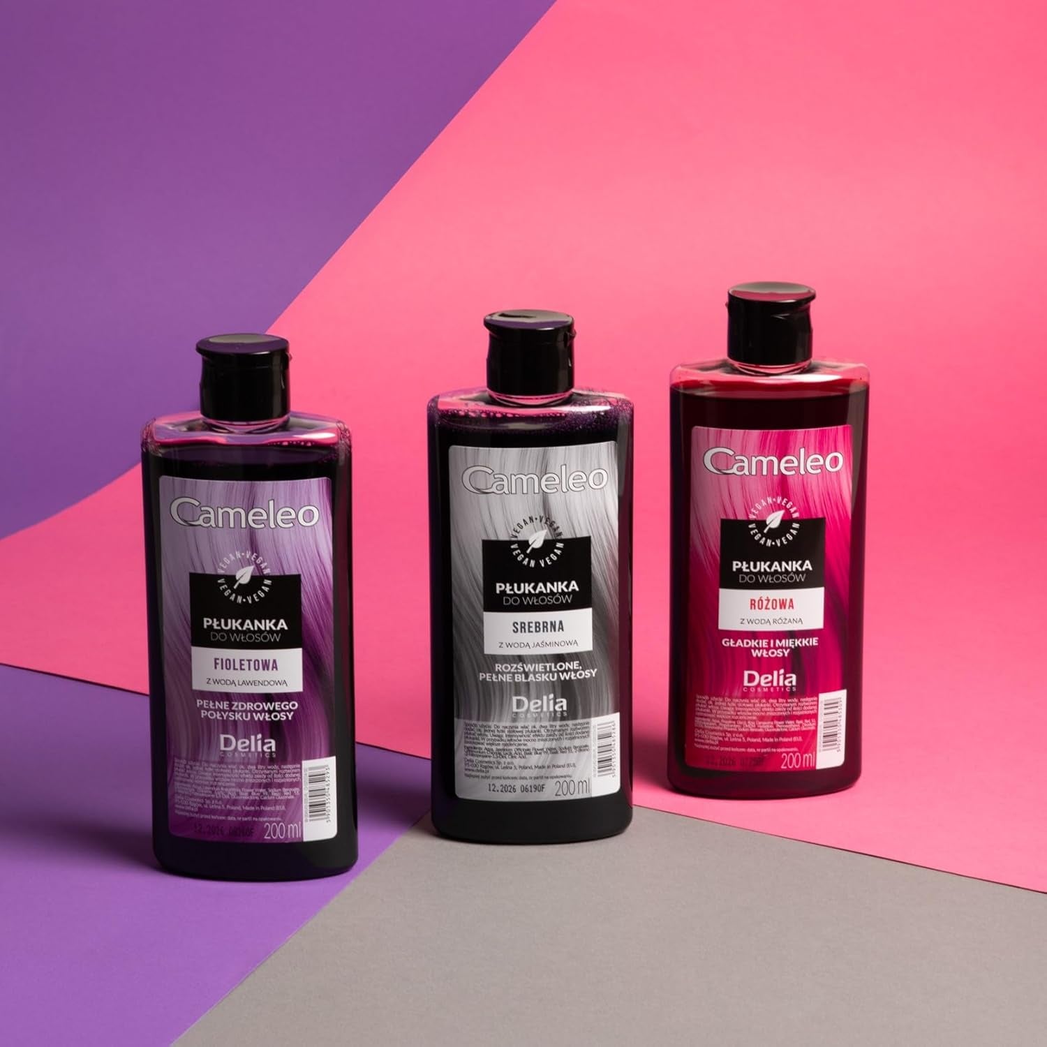 Cameleo - Tonico per capelli rosa all'acqua di rose senza tinta gialla Tinta semipermanente per capelli - Per capelli biondi e grigi - Colore e cura - Senza parabeni | Tintura per capelli Naty Shop da 200 ml