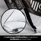 Cuscino 80X80 cm - design 2 in 1 - cuscino nel cuscino - grande cuscino per dormire traspirante e lavabile e 100% vegano - 2 cuscini 3 opzioni - cuscino con imbottitura 600G e 1200G Cuscini standard Naty Shop