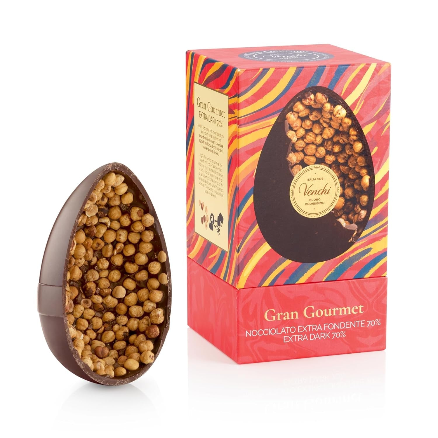 Venchi - Uovo di cioccolato, gusto pistacchio, con pistacchio intero, con sorpresa, senza glutine, 500g, collezione Pasqua, idea regalo
