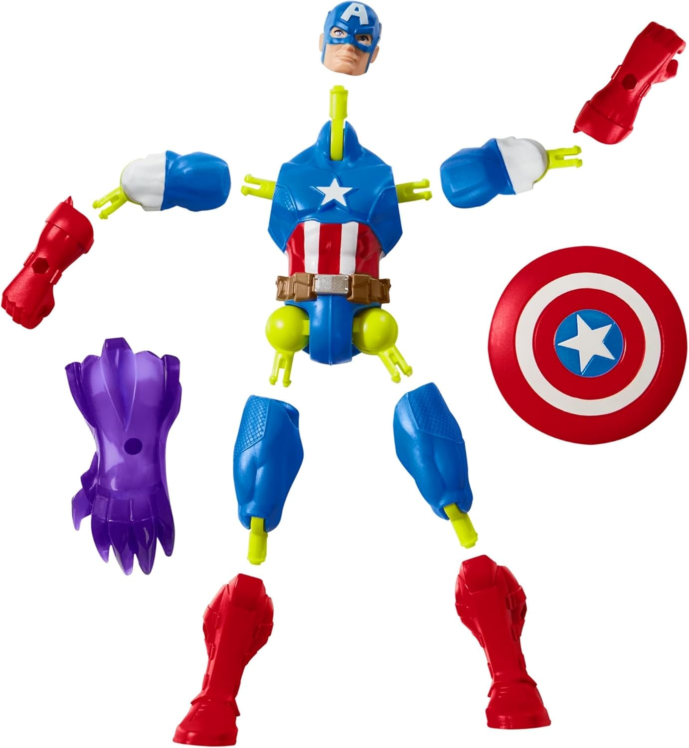 Mixmashers Marvel Capitan America Avengers Mix-And-Match Action Figure e accessori Action figure Naty Shop