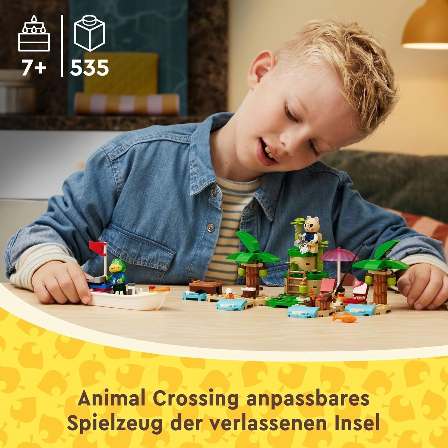 LEGO Animal Crossing Käptens Island Boat Tour, giocattolo creativo per bambini con 2 minifigure della serie di videogiochi incluso Huschke, regalo per ragazze e ragazzi a partire da 6 anni 77048 Set da costruzione Besuche den LEGO-Store