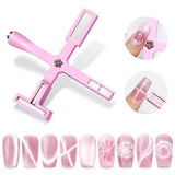 SUPWEE Strumento magnetico per unghie 5 in 1, Magnete rosa Cat Eye per unghie Stilo magnetico multifunzione Fai da te Magic 3D Magnet Stick Pen Set Nail Art Magnet Stick per Nail Art Articoli fai da te