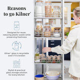 Barattolo per colazione Kilner con cucchiaio / 350 ml, Ø 9,5 cm / 5 pezzi | tazza di muesli da asporto / non tossico / contenitore in vetro con coperchio per muesli, porridge e yogurt / contenitore per avena durante la notte Naty Shop Food Storage Boxes