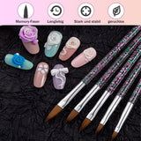 31 Stück Professionale Nagel Pinsel Set, Nagelpinsel a doppia estremità, Pinsel Für Gelnägel, Penna acrilica per nail art, Strumenti per punteggiare nail art, Pennello per unghie per il design del salone di pittura fai da te