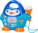 Lettore musicale karaoke WinFun, design pinguino, con luci lampeggianti ed effetti eco, in blu, stile giocoso, connessione USB Baby Toys Naty Shop Titolo predefinito