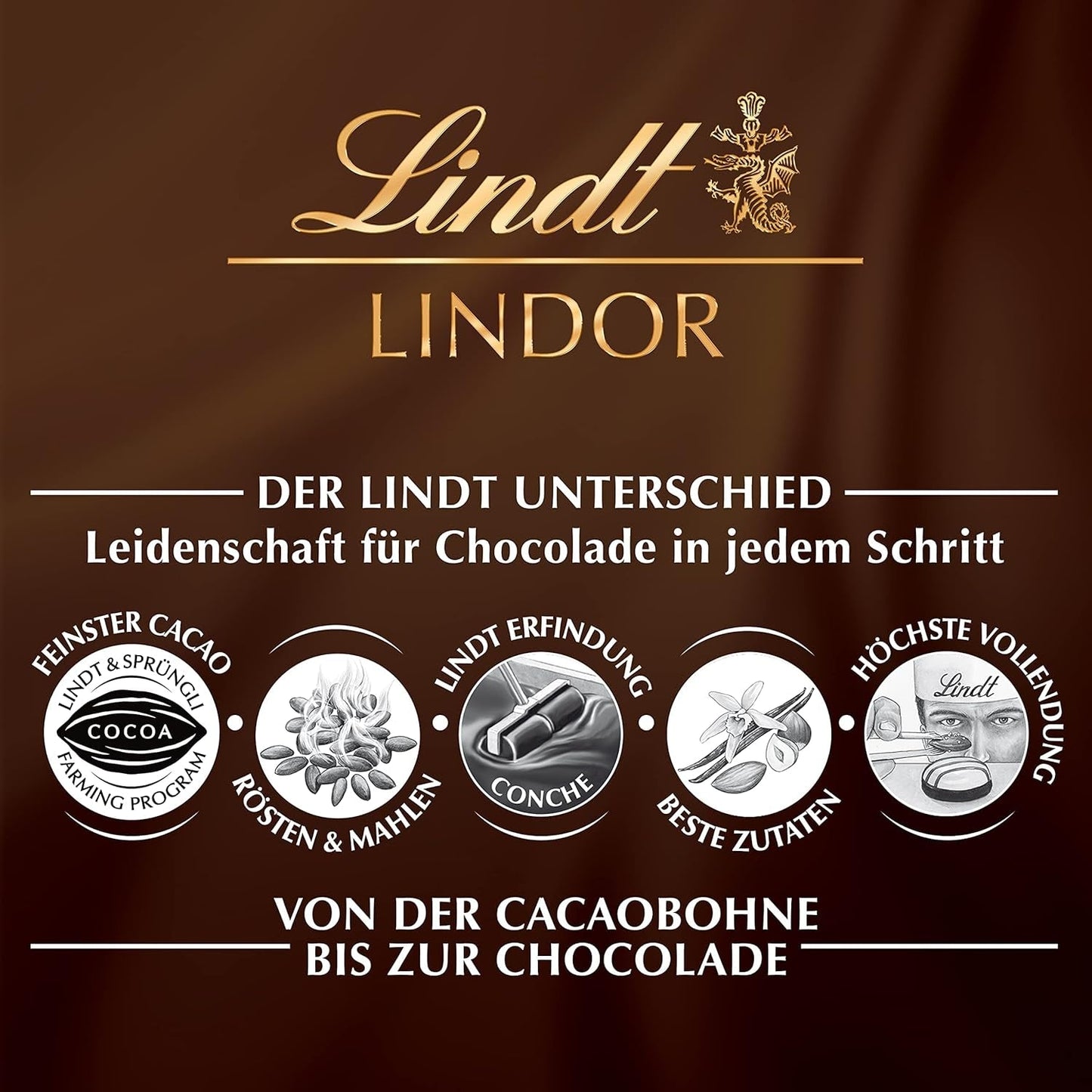 Confezione regalo Lindt LINDOR con cioccolatini assortiti, ca. 15 tartufi LINDOR, 4 varietà (cioccolato al latte, cioccolato bianco, cioccolato fondente 60% e nocciola), 187 g