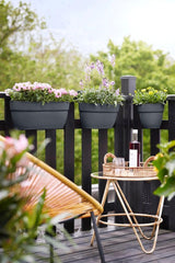 elho Vibia Campana Easy Hanger M 36 - Vaso per balcone ed esterno - Ø 36,0 x H 26,5 cm - Nero/Antracite