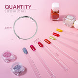 100 Pezzi Nail Art Tips Ring Stick,Nagelspitzen Nagel Display Transparente Nägel Kunstspitzen Sticks,Nagelkunst Praxis Für Nagelstudio und Anfänger Display DIY Nail Art Tips