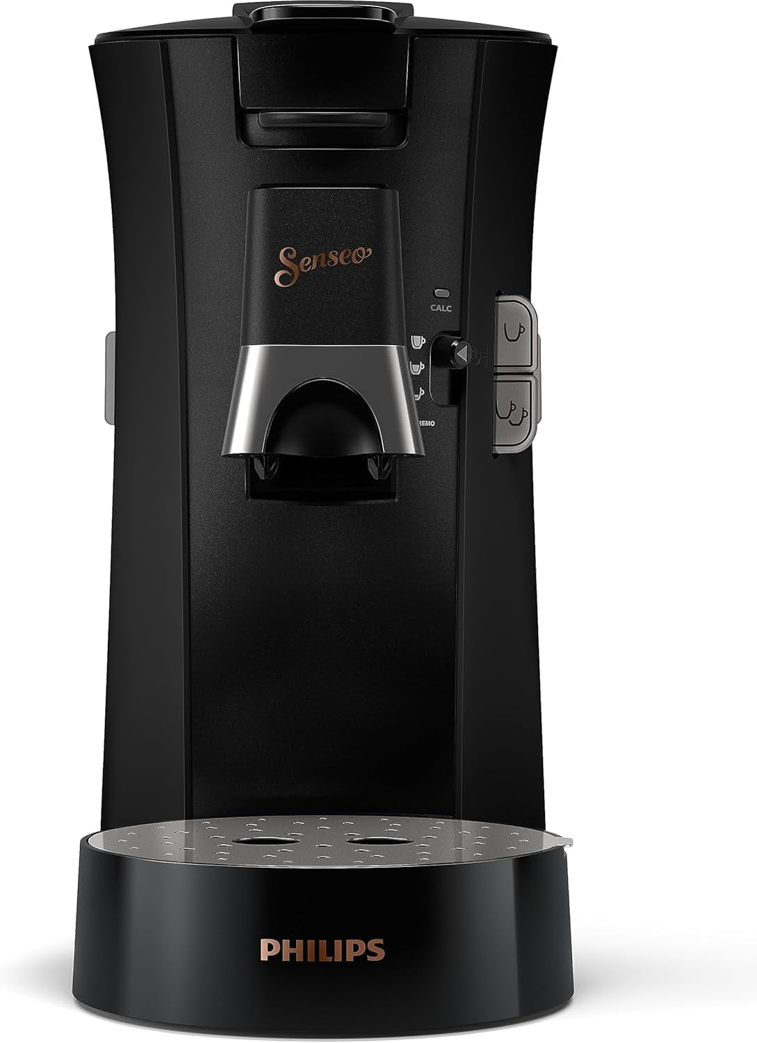 Macchina per caffè espresso a capsule PHILIPS Senseo Select con selezione dell'intensità del caffè e funzione memory, realizzata in plastica riciclata, colore: nero (CSA240/60)