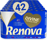 Carta igienica Renova Renova Divine Perfection, 42 rotoli, carta igienica Premium, 4 veli, ultra morbida, extra resistente, spessa, morbida e assorbente, carta certificata FSC, 4400G