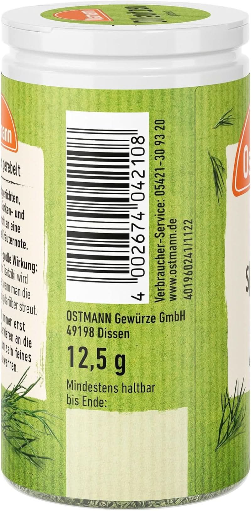 Ostmann - aneto tritato, 12,5 grammi Condimente Naty Shop
