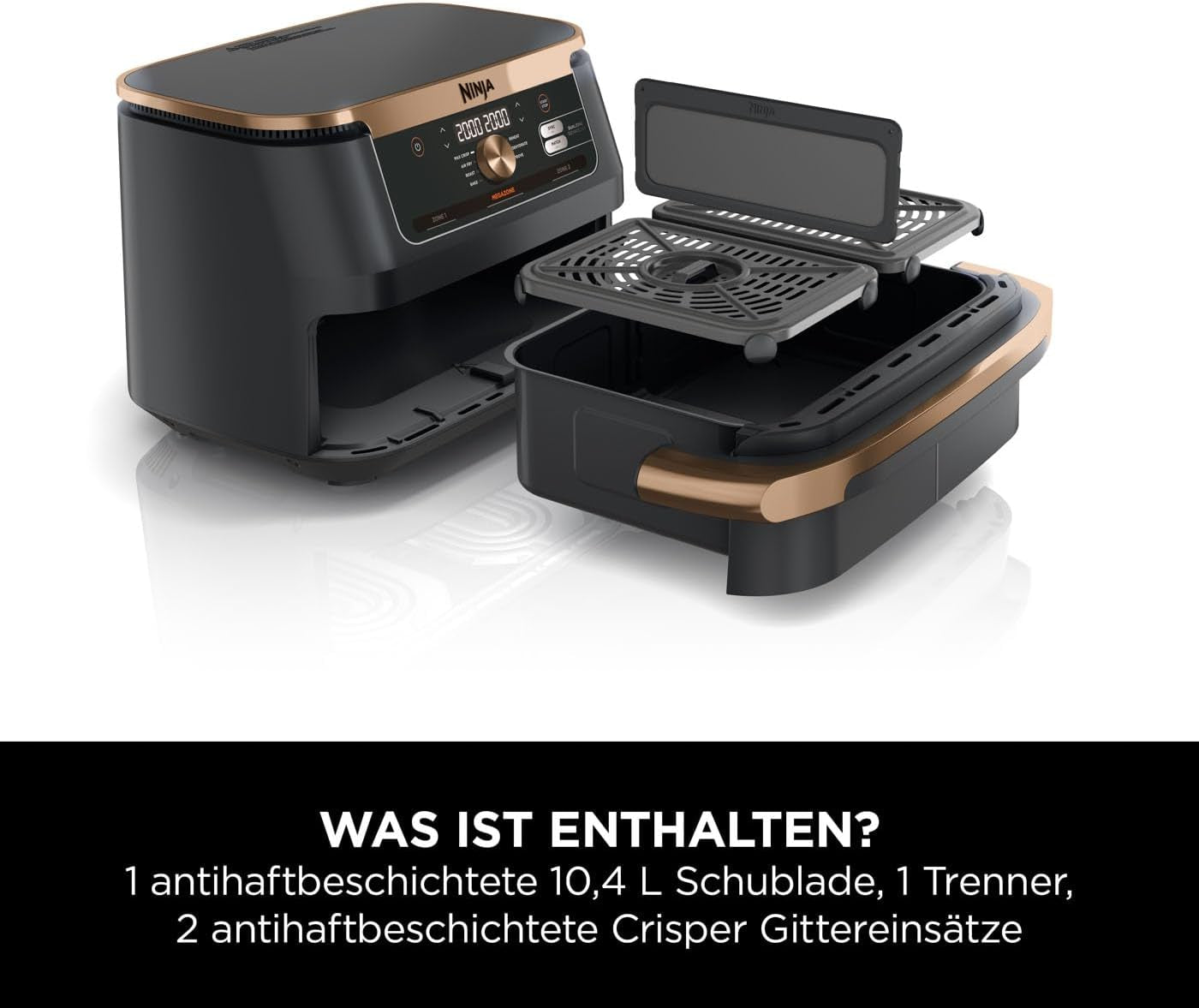 Friggitrice ad aria doppia zona Ninja Foodi Flexdrawer, Elettrodomestici AF500EUCP Naty Shop