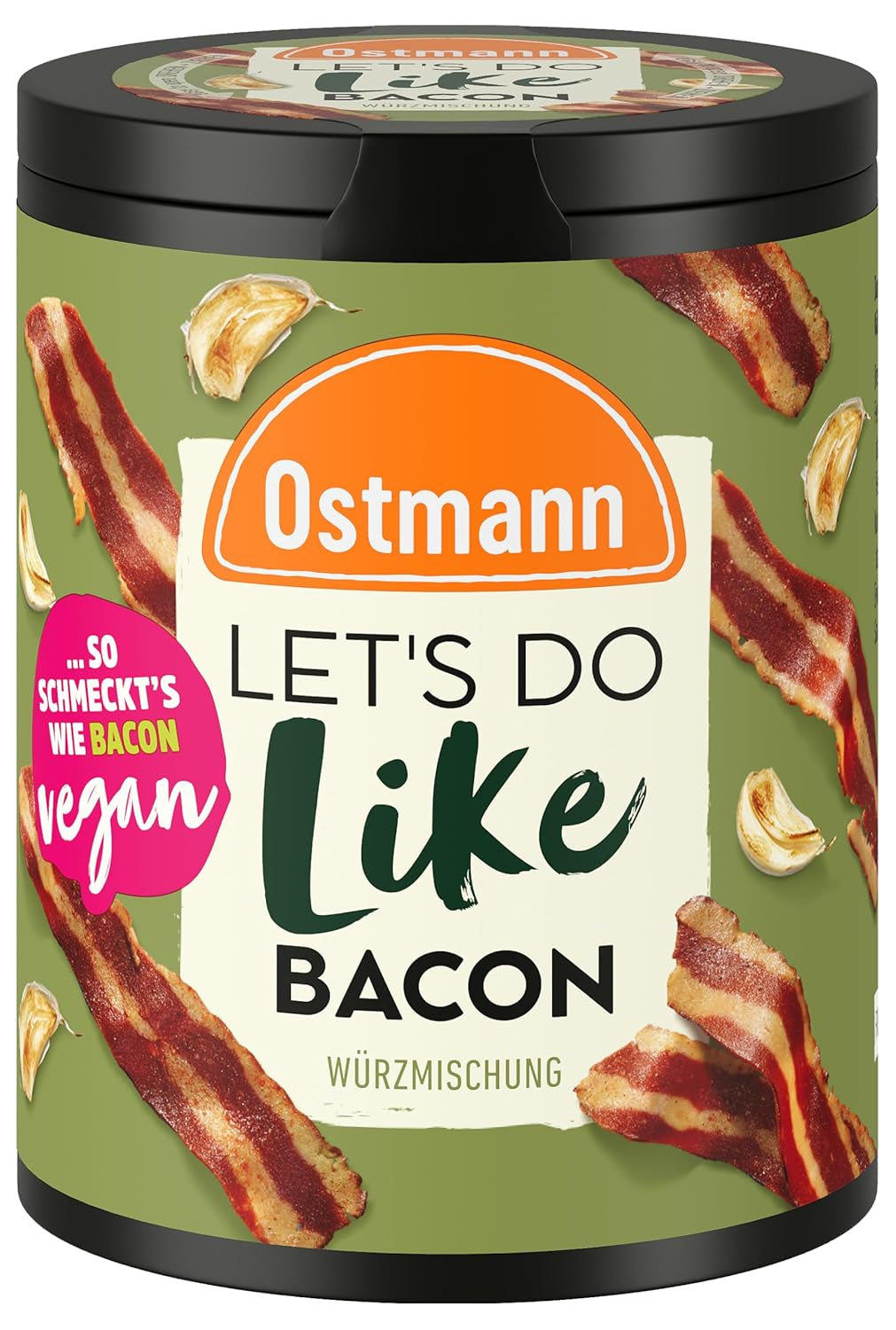 Ostmann Gewürze - Facciamo come Bacon | Bacon-Geschmack für ungewürzte Fleischersatzprodukte | Gewürzsalz für Tofu und vegetarian/vegane Eintöpfe | 80 g in barra riciclabile Metalldose