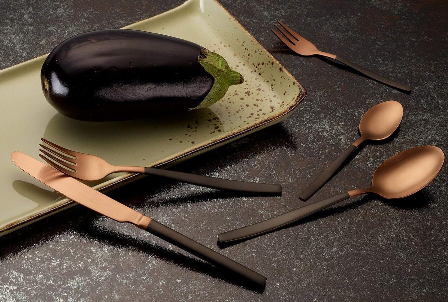 Set posate Echtwerk Positano Due-Bronze, Black Edition, 20 pezzi, 4 persone Kitchen Naty Shop