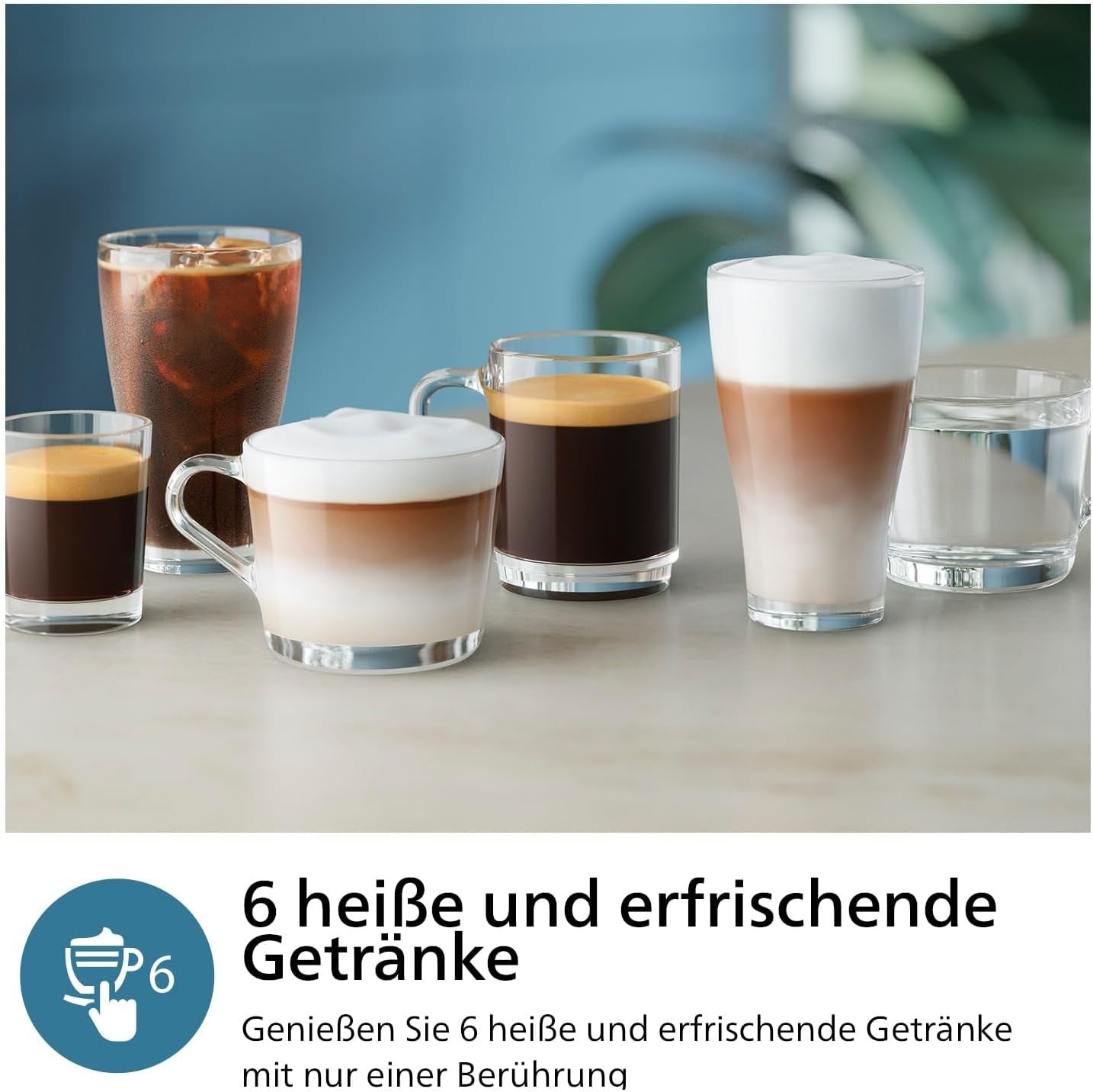 Macchina per caffè espresso automatica PHILIPS serie 3300 - 6 bevande, moderno touch screen a colori, sistema di preparazione del latte LatteGo, SilentBrew, macinacaffè 100% ceramica, filtro AquaClean. Cromo Nero (EP3347/90)