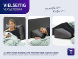 Cuscino da lettura Traumnacht Cozy Back Cushion, 70 x 40 cm grigio scuro, rivestimento sfoderabile e lavabile in 100% poliestere, pratica tasca laterale, certificato Oeko-Tex, prodotto secondo gli standard di qualità tedeschi