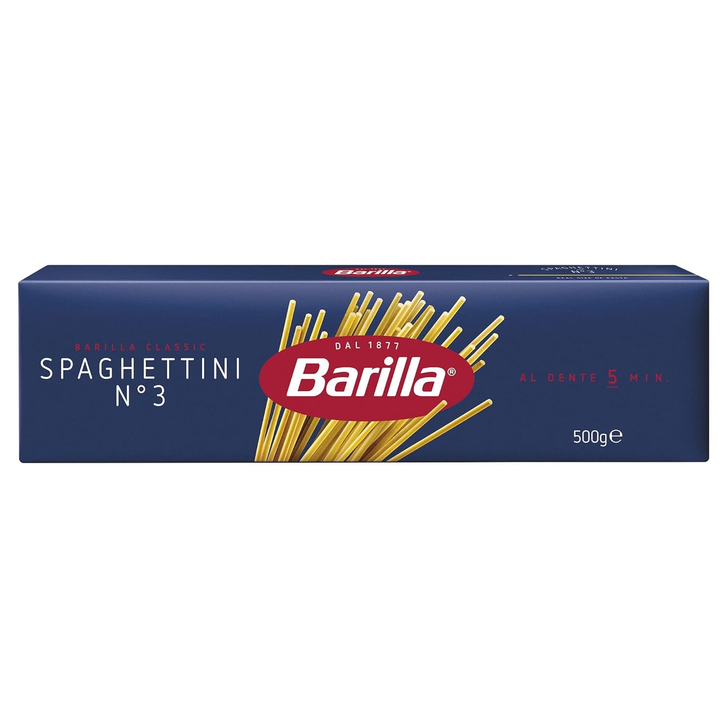 Barilla Pasta Klassische Spaghetti n.5 aus Hartweizen di alta qualità immer al dente, (1 x 500 g), insapore