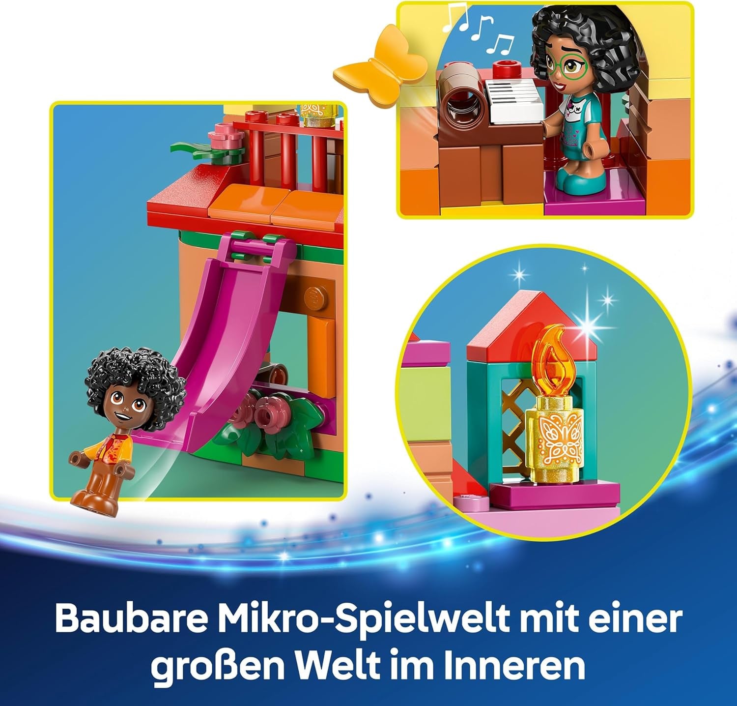Mini casa dell'Encanto LEGO® Disney, giocattolo costruibile per ragazze dai 5 anni, giocattolo fantasy e set da costruzione con le mini bambole Mirabel e Antonio, un capibara e la chiave 43261 Set da costruzione Besuche den LEGO-Store