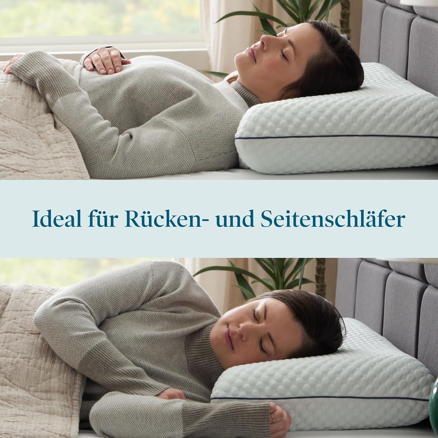 Cuscino LUCID memory foam con gel 40x60 cm - traspirante - effetto rinfrescante - fodera lavabile - cuscino certificato Oeko-Tex, bianco