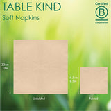Tavolo gentile | Confezione sfusa da 100 tovaglioli morbidi in carta riciclata Tovaglioli usa e getta marroni per feste adatti per l'uso quotidiano Ecologici Kraft non sbiancati compostabili Made in EU 2 veli 33 cm