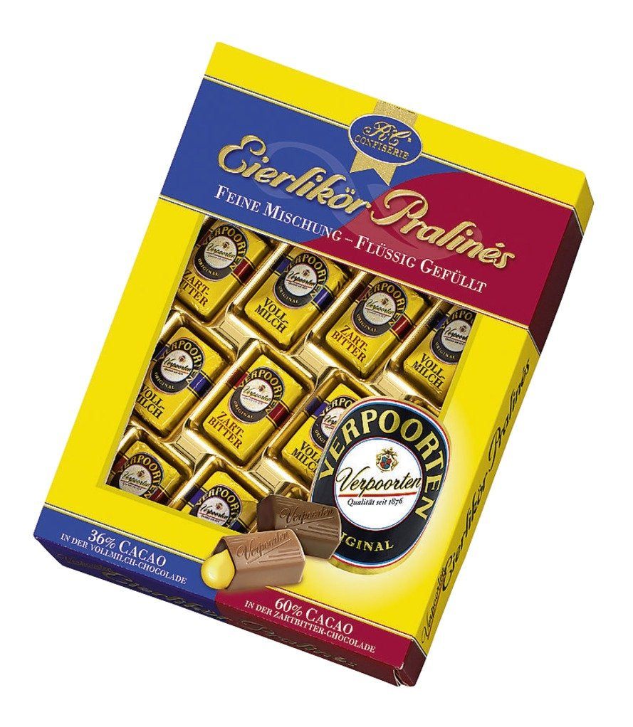 Praline allo zabaione RCP Verpoorten – 2 x 160g – Miscela di praline alcoliche di cioccolato al latte e fondente con ripieno liquido