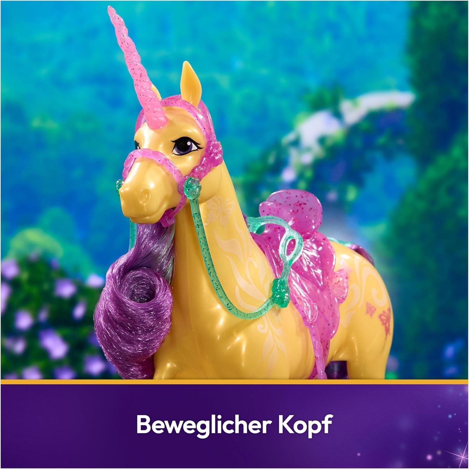 Unicorn Leaf Unicorn Academy - Unicorno originale Ava alto 28 cm della serie Netflix con vera criniera e coda, briglie, sella e spazzola rimovibili, per bambini dai 4 anni in su
