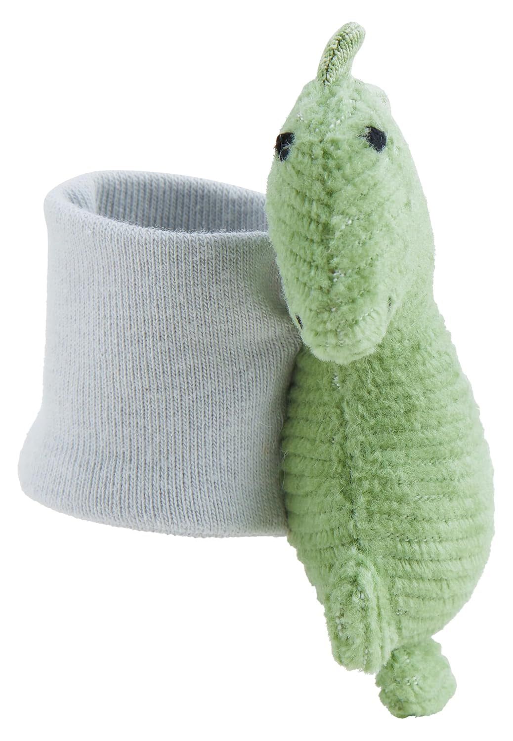 Sterntaler Dino Rexi Sonaglio da braccio - Sonaglio da braccio morbido e morbido - Sonaglio da mano per bebè con cinturino elastico - Giocattolo per bambini per giocare, abbraccio e sonaglio, Verde pietra Giocattoli per bambini Naty Shop