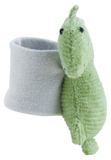 Sterntaler Dino Rexi Sonaglio da braccio - Sonaglio da braccio morbido e morbido - Sonaglio da mano per bebè con cinturino elastico - Giocattolo per bambini per giocare, abbraccio e sonaglio, Verde pietra Giocattoli per bambini Naty Shop