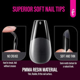 Tipi di unghie in gel medio ballerina da 504 pezzi: punte in gel per unghie PMMA Unghie finte Estensioni per unghie Unghie artificiali 12 dimensioni