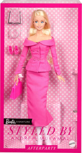 Barbie Signature, realizzata da Andrew Mukamal Modepuppe, borsa con 3 look per il giorno e l'abend, compresi accessori, inclusa con supporto, JBH81