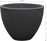 Dehner Vaso in pietra, Ø 40 cm, altezza ca. 31 cm, plastica, antracite