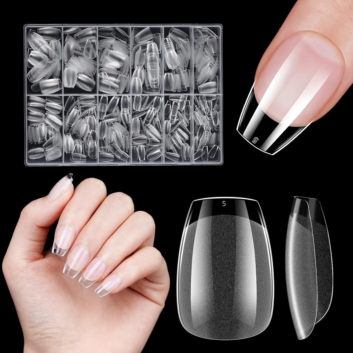Unghie Artificiali Corte 500 Pezzi Punte Per Unghie In Gel Morbido Con Copertura Completa Per Unghie In Gel 12 Misure Punte Per Unghie Prelucidate Per Unghie In Gel Unghie Artificiali Corte Estensioni Per Unghie A Bara Con Scatola