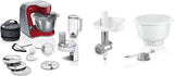 Robot da cucina Bosch Serie 4 MUM5X720, bilancia integrata, ciotola in acciaio inossidabile 3,9 L, mixer 1,25 L, 1000 W Accessori Alimentazione e allattamento Baby Naty Shop Bundle con Bakingsensation Rosso scuro / argento 2 accessori