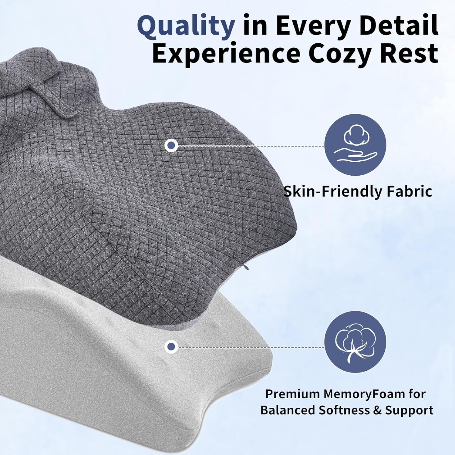 Cuscino da lettura - Cuscino per la schiena, poggiatesta regolabile, cuscino da lettura in memory foam per letto, cuscino ergonomico per collo e gambe, cuscino di supporto lombare