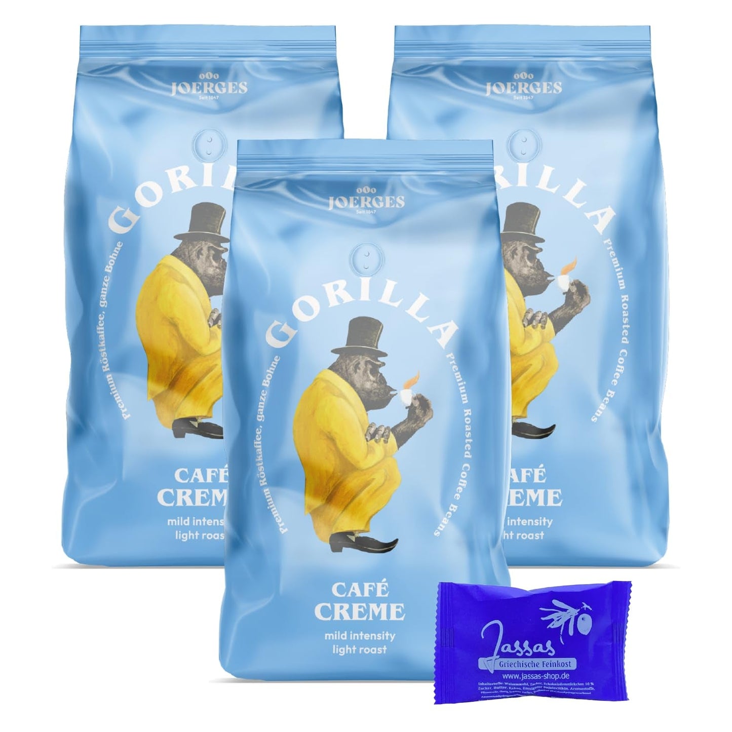 Crema di caffè Gorilla 3x 1000g Joerges + Jassas Pastries | Caffè Arabica Confezione da 3 pezzi da 1kg