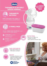Chicco, tiralatte elettrico portatile, 5 livelli di intensità, 150 ml Accessori Alimentazione e Allattamento Bebe Naty Shop