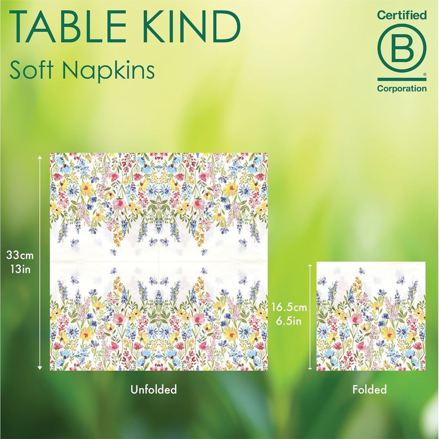 Talking Tables Tovaglioli usa e getta da tavolo, Tovaglioli di carta morbidi, Tovaglioli usa e getta con motivi floreali, Per matrimoni o uso quotidiano, Ecologici, Compostabili, Riciclabili