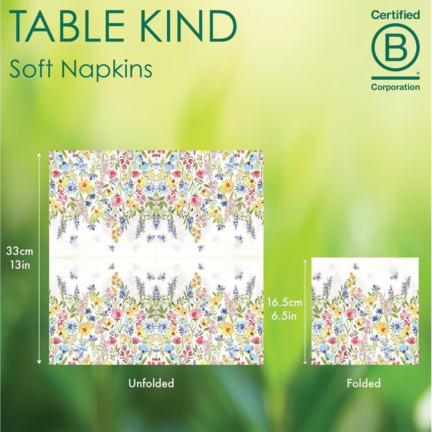 Talking Tables Tovaglioli usa e getta da tavolo, Tovaglioli di carta morbidi, Tovaglioli usa e getta con motivi floreali, Per matrimoni o uso quotidiano, Ecologici, Compostabili, Riciclabili