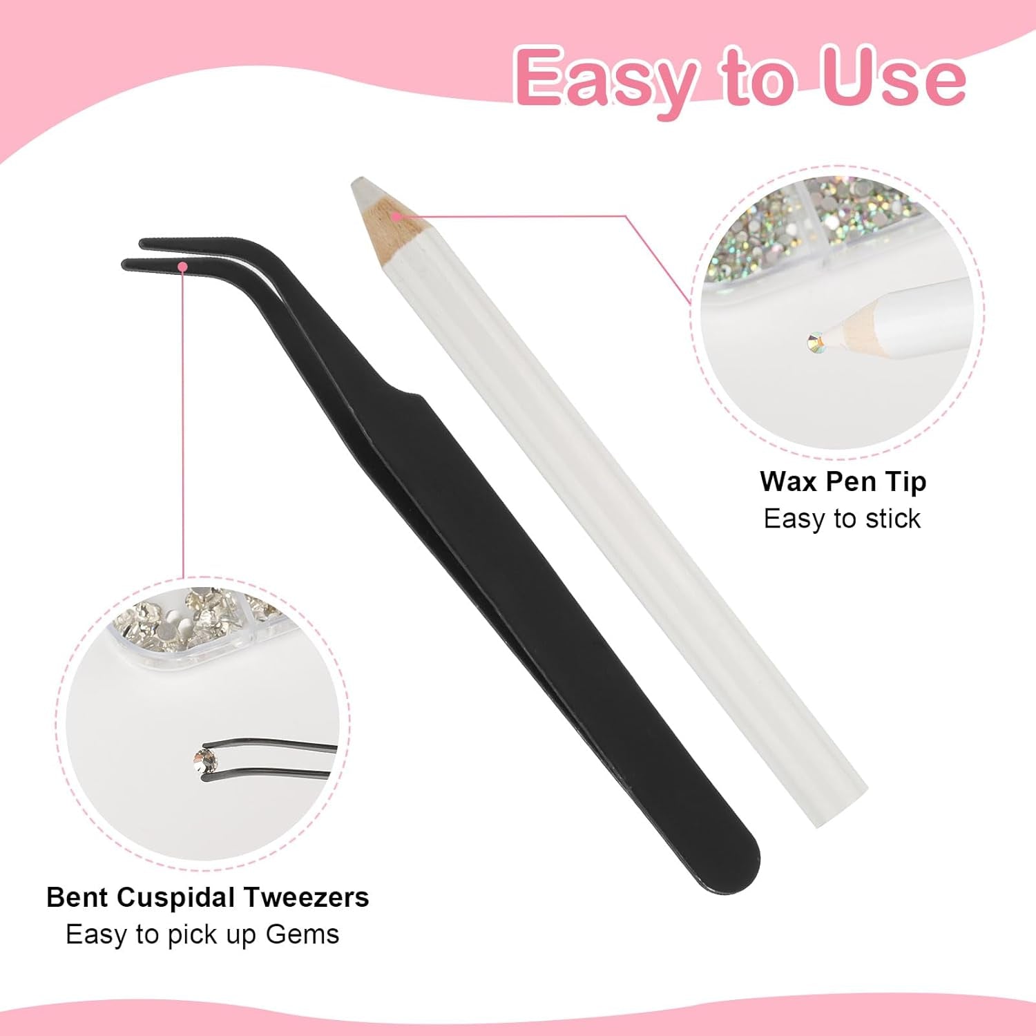 5820 Stück Strasssteine ​​​​Nägel, Glitzersteine ​​​​Nägel Und Halbrunde Perlen, AB Kristall Strass, Flatback Nagel Steine ​​Mit Pinzette Und Stift Für Nagel/Diy (Mehrere Größen Und Farben)