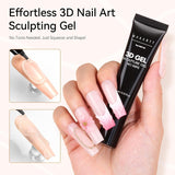 Makartt Gel per Nail Art 3D - Gel per Colla con Strass 15G per Portachiavi per Unghie, Gel per Scultura per Unghie Multifunzionale per Design delle Unghie Fai da Te, Scultura per Unghie Modellazione delle Unghie a Casa (Trasparente)