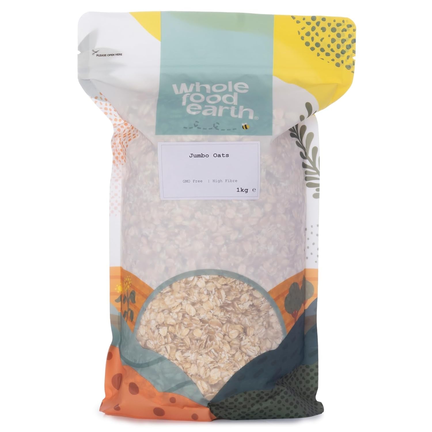 Farina d'avena Jumbo Wholefood Earth - senza OGM - vegana - senza latticini - senza zuccheri aggiunti 2 kg