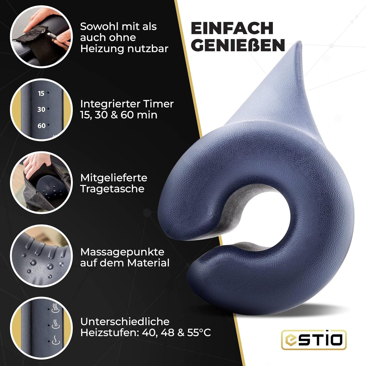 Barella collo con calore, Barella collo per dolori al collo, Barella collo per mal di testa, Collo nuvoloso per allungamento collo, Ortopedia Cuscini ortopedici cervicali Naty Shop