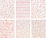 JMEOWIO Nagelsticker Kirschfrucht 6 Blatt Nail Art Sticker Selbstklebend Nagelaufkleber Dekoration Nageldesign Zubehör