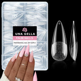 Punte per unghie in gel ballerina 216 pezzi 12 dimensioni Punte per unghie in gel morbido Copertura completa Set di estensioni per unghie Semi opaco Fai da te Home Art