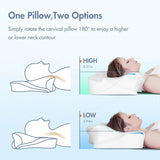 Elegear Cuscino in Memory Foam con Fodera per Cuscino Raffreddante Cuscino per Dolore al Collo Cuscino per chi dorme sul fianco Cuscino ergonomico Cuscino ortopedico per chi dorme sul fianco Schiena Addominale 63X 10/14 X36Cm Cuscini ortopedici cervicali Naty Shop