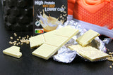 frankonia CHOCOLAT POWER MOTION senza zuccheri aggiunti - Cioccolato bianco croccante ad alto contenuto proteico e a basso contenuto di carboidrati, 90 g