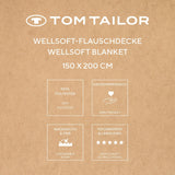 TOM TAILOR Coperta Wellsoft, 150X200 Cm, 100% Poliestere/Wellsoft, logo ricamato, WELLSOFT BLANKET Arancione (Warm Coral) Coperte e Trapunte Naty Shop