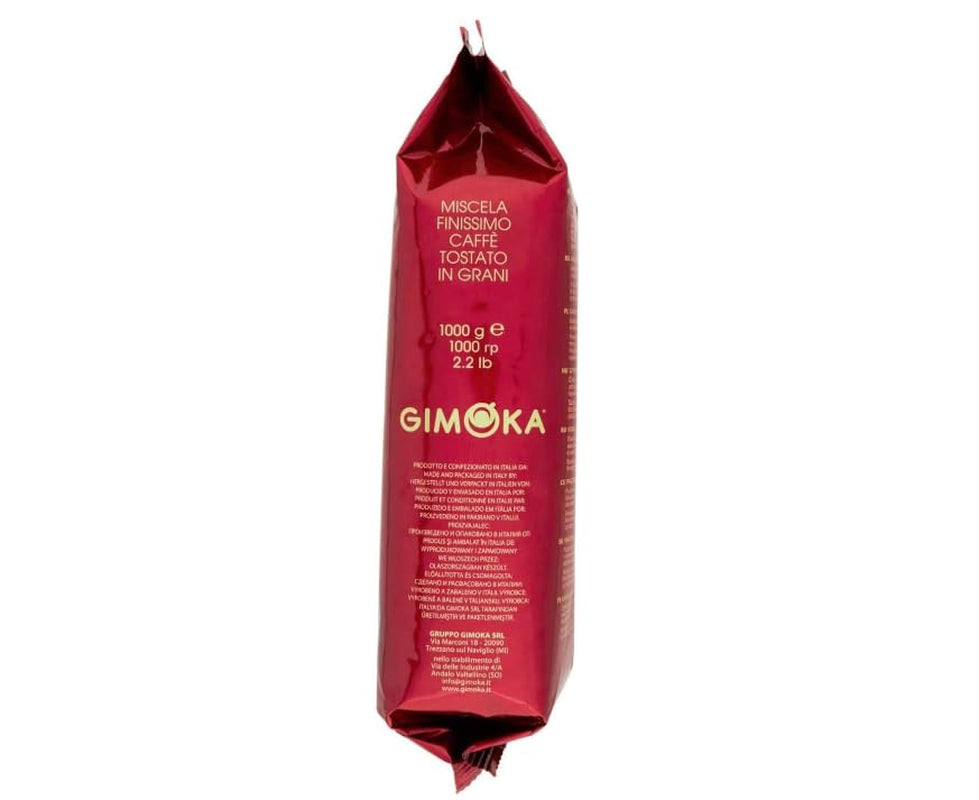 Gimoka Gran Bar Caffè in Grani, Ricco e Cremoso, 1kg, Confezione da 10, + Portachiavi
